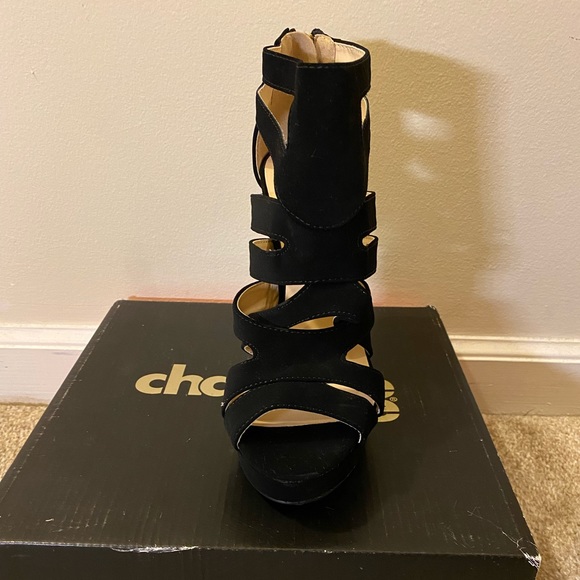 Excellent Condition Charlotte Russe Avalon Black Suede 
Stacked Pumps Stilettos - Picture 5 of 12